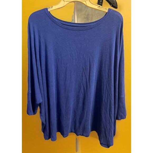 Eileen Fisher Small Boxy 3/4 Sleeve Tunic Blue A113 - Picture 1 of 7